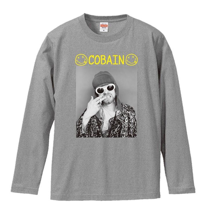 Tシャツ メンズ ロンT 長袖 ブランド Uネック COBAIN カート Tシャツ メンズ ロンT 長袖 ブランド Uネック COBAIN カート