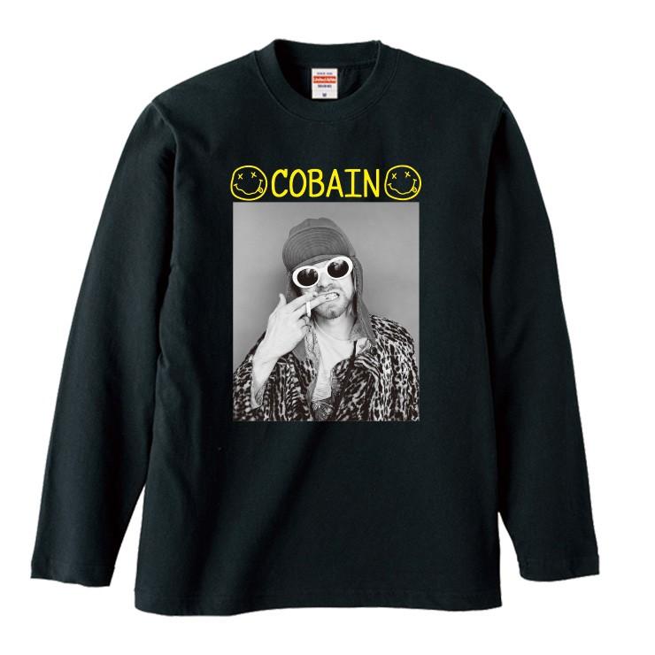 Tシャツ メンズ ロンT 長袖 ブランド Uネック COBAIN カート Tシャツ メンズ ロンT 長袖 ブランド Uネック COBAIN カート