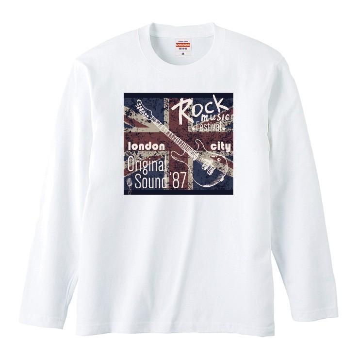 Tシャツ メンズ ロンT 長袖 ユニセックス クルーネック Uネック ROCK 