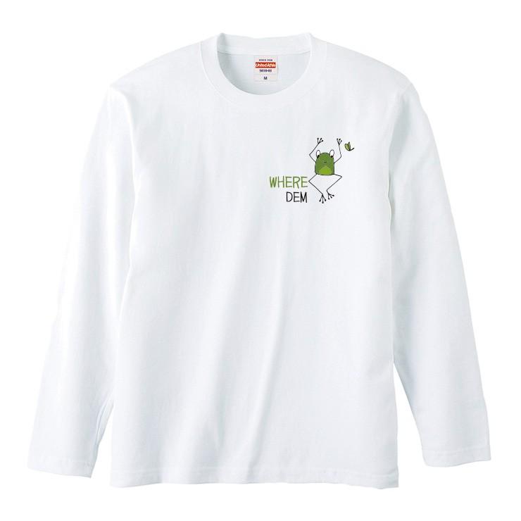 Tシャツ メンズ ロンt 長袖 ユニセックス クルーネック Uネック ペア カエル 蛙 イラスト ワンポイント おしゃれ かわいい Longt8077 301 通販 Yahoo ショッピング