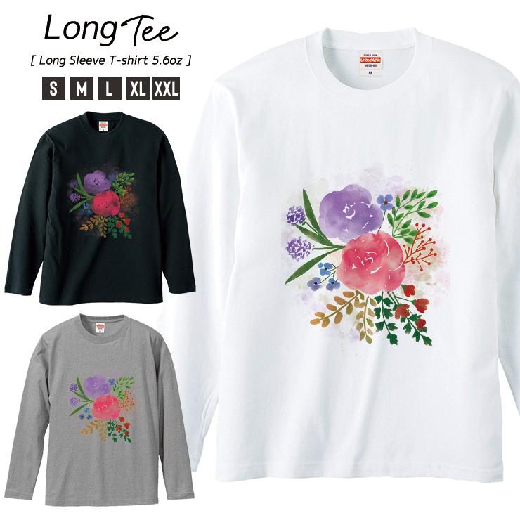 Tシャツ メンズ ロンt 長袖 ユニセックス クルーネック Uネック 水彩 花柄 フラワー Longt9625 301 通販 Yahoo ショッピング