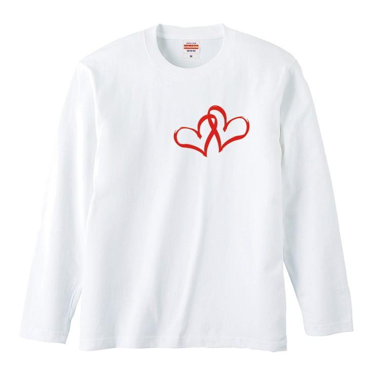 Tシャツ メンズ ロンT 長袖 ユニセックス クルーネック Uネック ハート