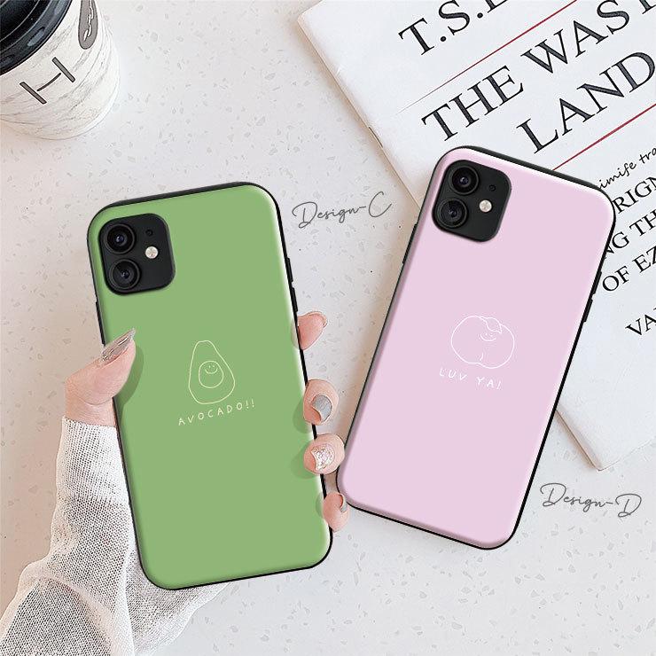 スマホケース Iphone12 ケース Iphone12pro 11 Pro Max Iphonexr 耐衝撃 背面icカード収納 韓国 ゆるい イラスト フルーツ 手書き風 Slide 301 通販 Yahoo ショッピング