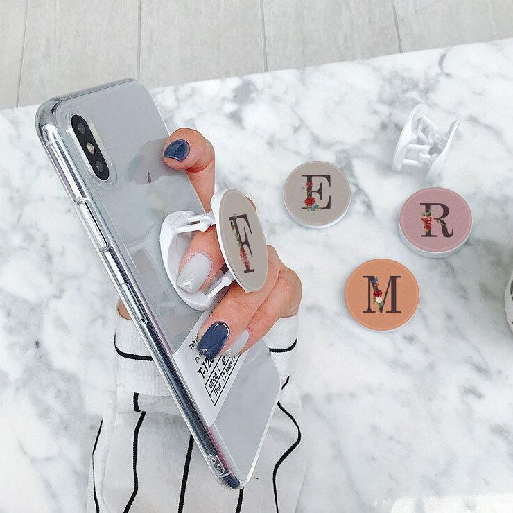 イニシャル スマホグリップ 韓国 おしゃれ かわいい 名前