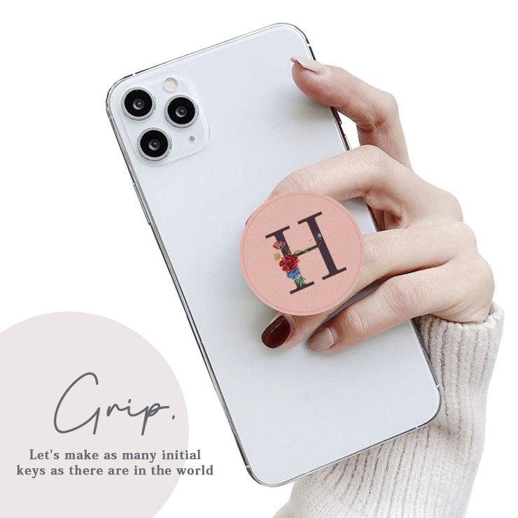 イニシャル スマホグリップ 韓国 おしゃれ かわいい 名前