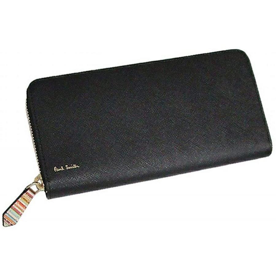 着後レビューで 送料無料 ブラック 牛革 レザー 長財布 ラウンドファスナー ジップストローグレン2 長財布 Smith Paul ポールスミス 財布 Maisercher Lu
