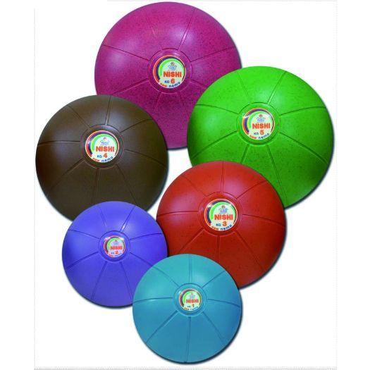 NISHI ニシ・スポーツネモメディシンボール ゴム製 （５ｋｇ Φ２９ｃｍ グリーン）NT5885Cの画像