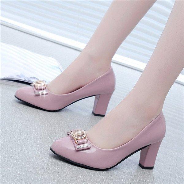 店長おすすめ パンプス 靴 ヒール ポインテッドトゥ ローヒール 痛くない 歩きやすい リボン オフィス フォーマル 可愛い 脱げない 卒業式 5cm 31s Qkngdxbch8 三一商事 通販 Yahoo ショッピング