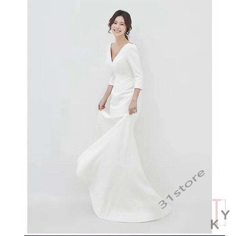 最安 ウェディングドレス 結婚式 シンプル 上品 ワンピース ウェディングドレス ウエディング 高質で安価 Www Technet 21 Org