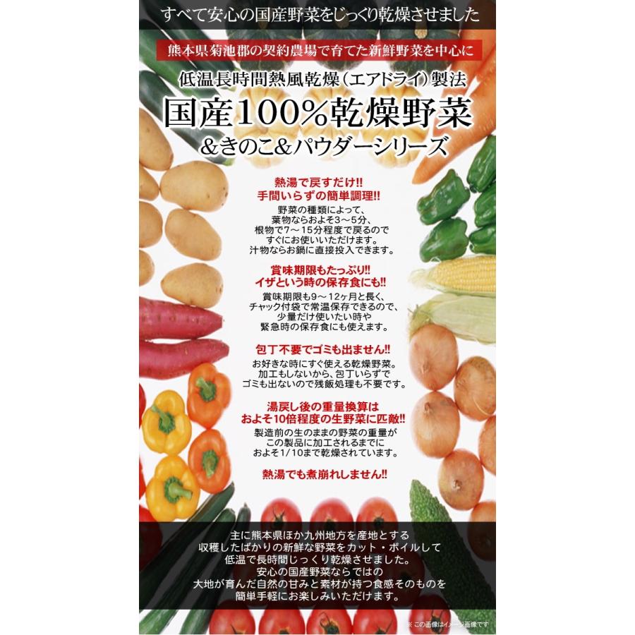 国産乾燥野菜シリーズ 乾燥みそ汁の具ミックス 100g 熊本県産100％｜3208｜04