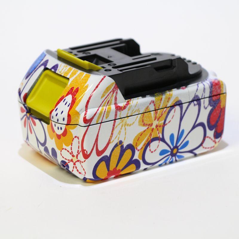 マキタ 18V純正バッテリー用 花P010柄 バッテリーケース 3.0Ah