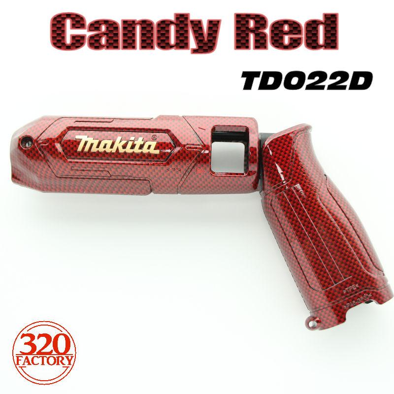 makita改 TD022 平織カーボン柄キャンディーレッド仕上げ ペン
