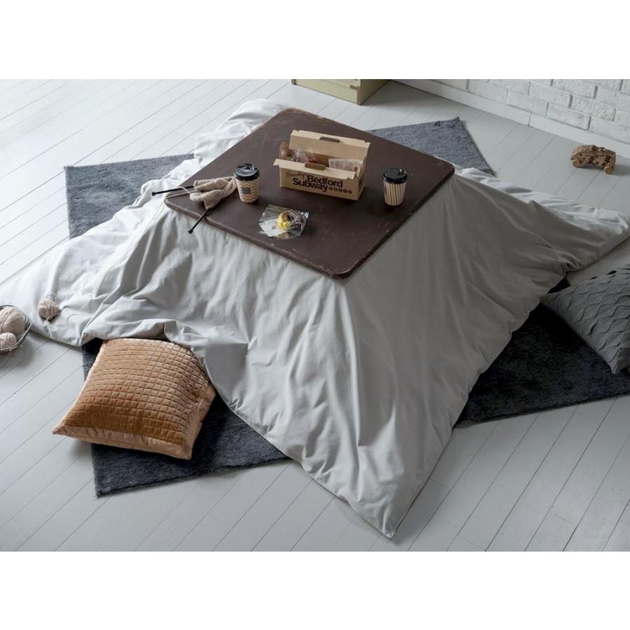 こたつ布団カバー Cotton flannel コットンフランネル 正方形 200×200cm(ファスナー式)ネイビー グレー 無地 森清 Fab the Home FH182830|ミツヨシ|06