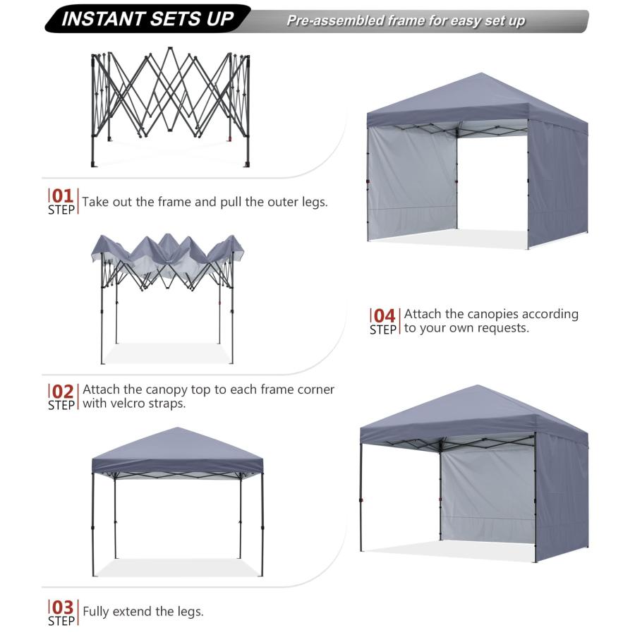 ABCCANOPY ワンタッチテント タープ テント 3mx3m 2.5mx2.5m 簡易