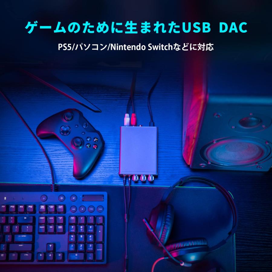 Fosi Audio K5 PRO DAC ヘッドフォンアンプ マイク入力可 ミニ 小型 