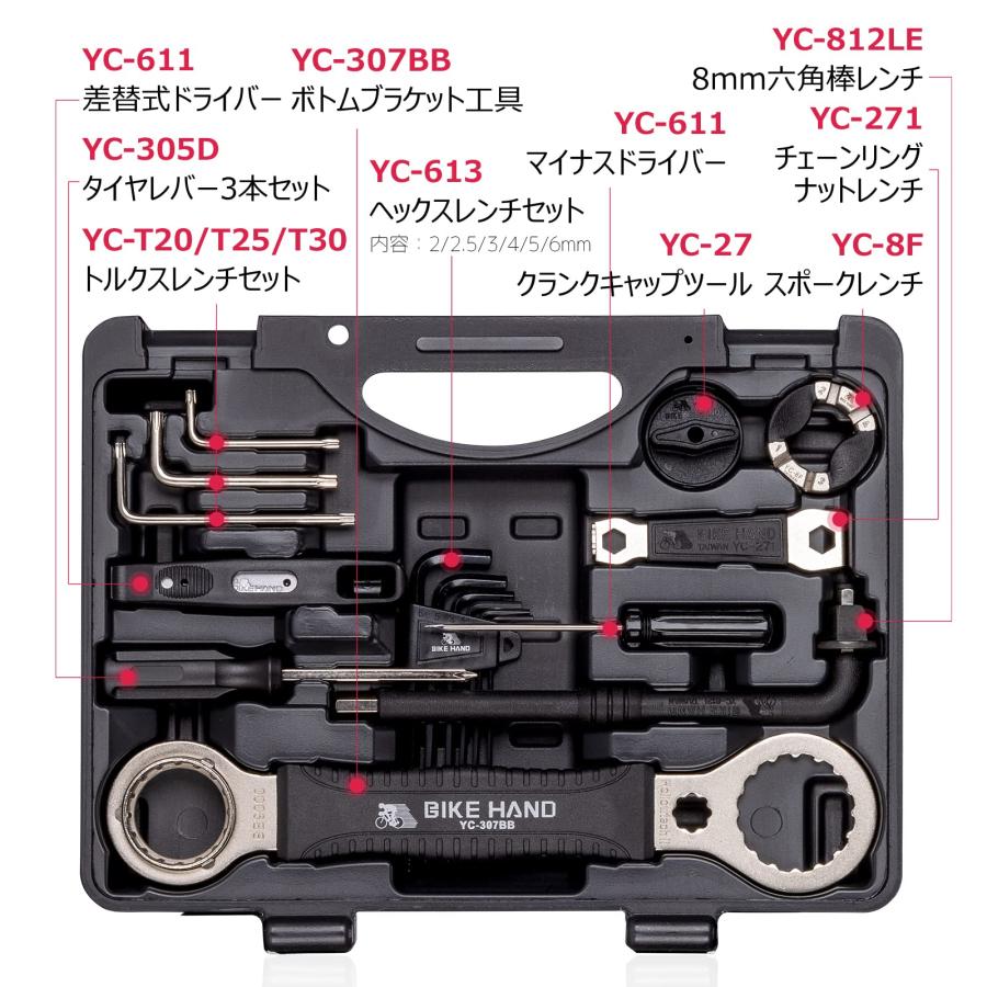 BIKE HAND 自転車 工具セット 22点 シマノ対応 整備 修理 ツールキット