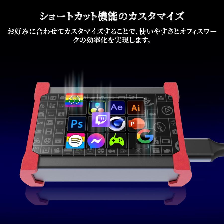 【2024最新強化版】TreasLin ビデオキャプチャーボード、Stream Dock タッチスクリーンスタジオコントローラ付き、OBS、Twitc