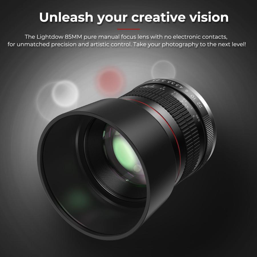 Lightdow 85mm F1.8 中望遠レンズ Lightdow 85mm F1.8 中望遠レンズ RF-マウント レンズ 対応 キヤノン