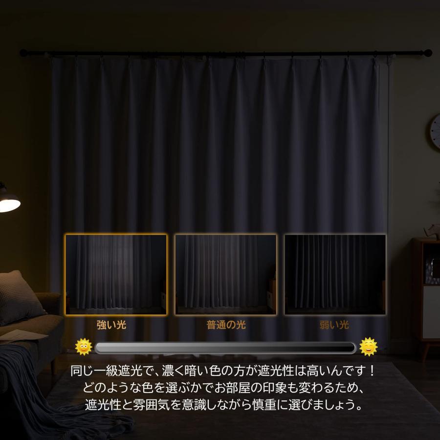 Hansleep カーテン 1級遮光 4枚組 セット アイスグレー 幅150cm丈200cm UVカット 断熱 防寒 防音 省エネ 厚手 無地 おしゃ_5