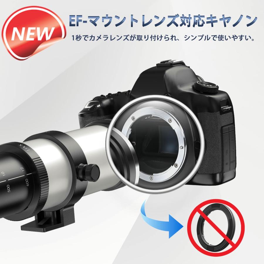 Lightdow 望遠 ズーム レンズ 420-800mm F/8.3-16 対応キヤノンEF/EF-S
