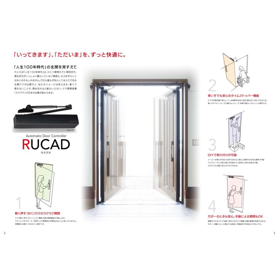 RYOBI リョービ ドア電動開閉装置 RUCAD（ラクアド）型式:RU-010P取付