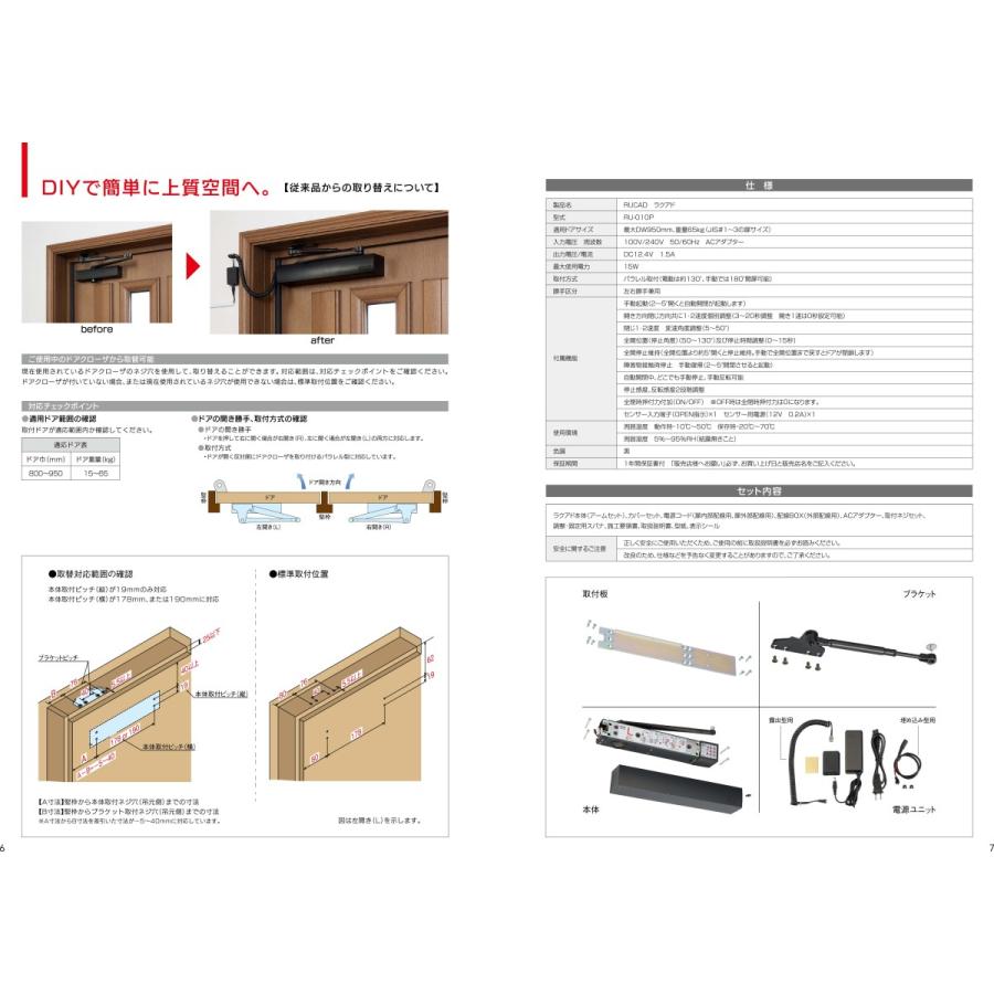リョービ RYOBI ドア電動開閉装置 RUCAD（ラクアド）型式:RU