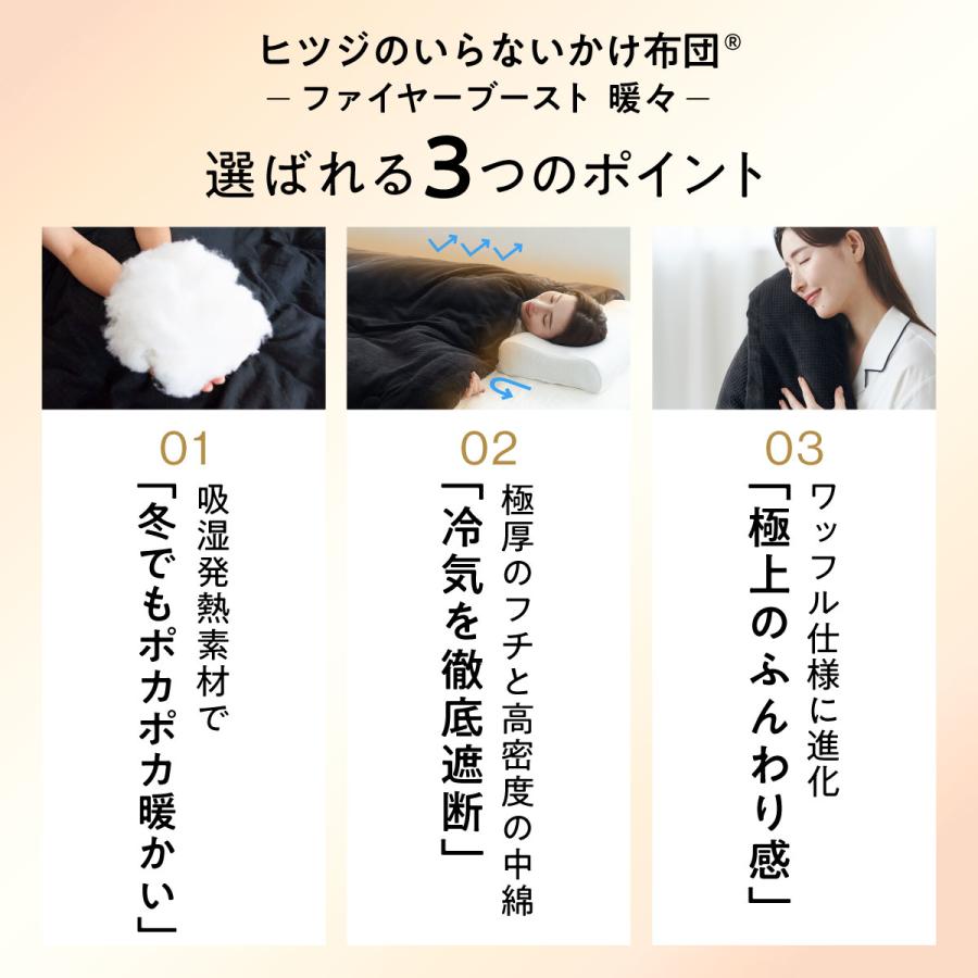 掛け布団 冬 暖かい 洗える ヒツジのいらないかけ布団 ファイヤーブースト暖々 セミダブル 毛布 ふわふわ 防ダニ 抗菌 冬用 冬布団 肌掛け布団 本掛け布団_5