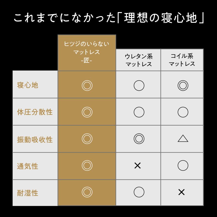 ヒツジのいらない枕 ヒツジのいらないマットレス 匠 シングル 高反発