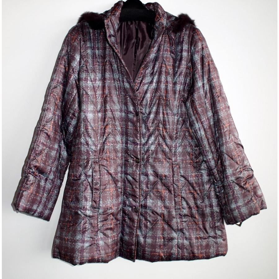 デザイン四角柄フートファー付中わたコート |  | 01