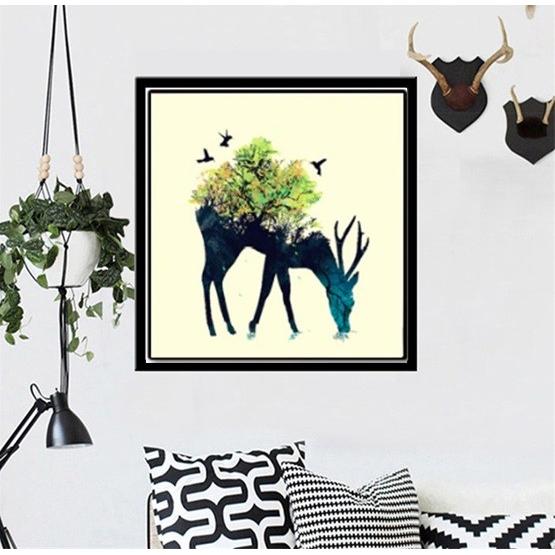 クロスステッチ 刺繍キット 森のワピチ 鹿 北欧 カントリー風 図案印刷 初心者 やり方簡単 動物刺繍 手作り 天然素材 フォト風 指ぬき 糸通し付き 送料無料 Cxy06 三四郎市場 通販 Yahoo ショッピング