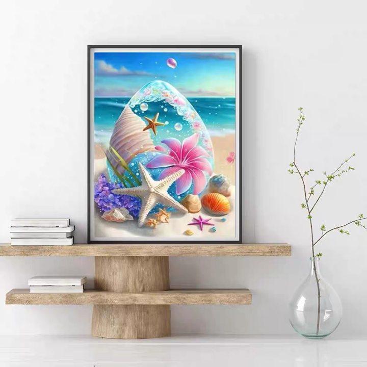 ダイヤモンドアートキット 5D 海 マリン 浜 装飾品 初級 初心者 人気