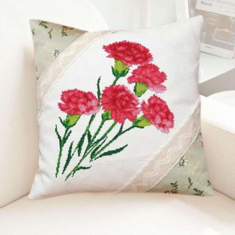 クロスステッチキット 刺繍キット 薔薇の花 クッションカバー 花の 