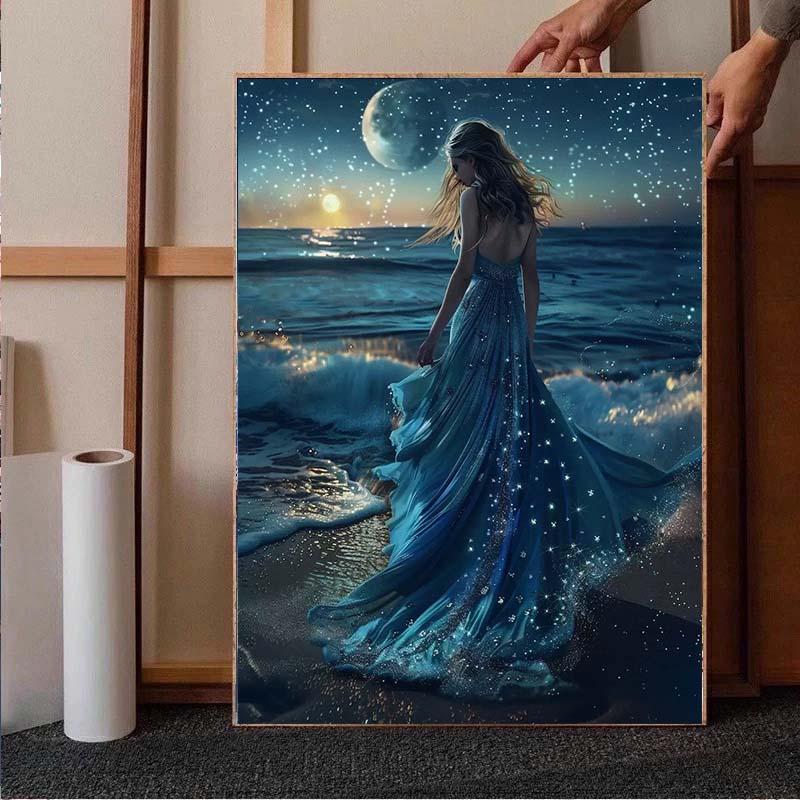 ダイヤモンドアート 海 月光に包まれた女神 やり方簡単 手芸 おしゃれ