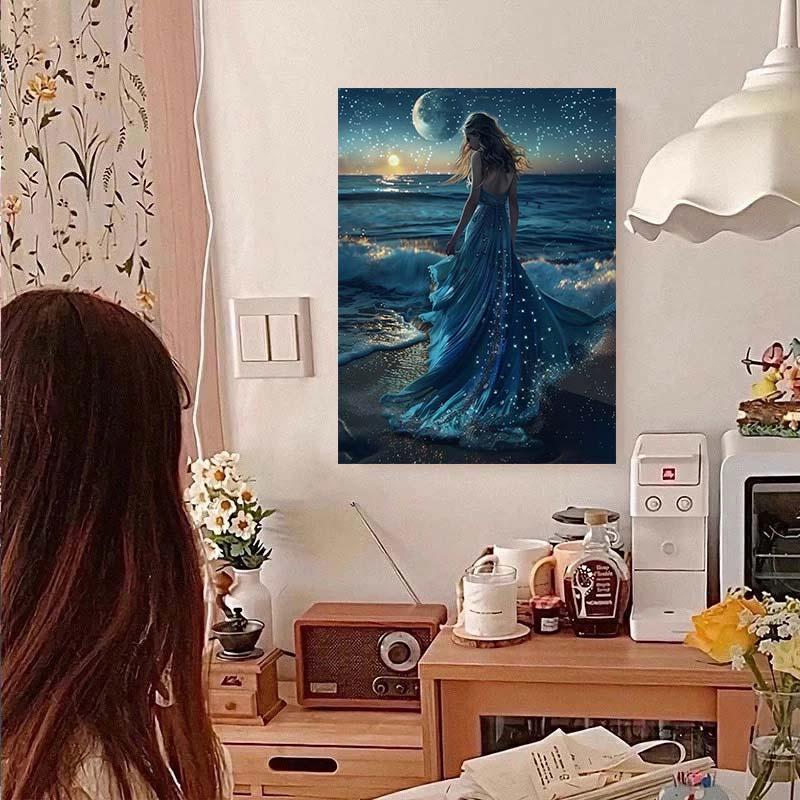 ダイヤモンドアート 海 月光に包まれた女神 やり方簡単 手芸 おしゃれ