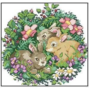 クロスステッチ 花とうさぎ 刺繍キット 図案 布 Diy 初心者向け かわいい 動物刺繍 刺繍装飾品 裁縫 手づくり 贈り物 壁アート 送料無料 Cxy85 三四郎市場 通販 Yahoo ショッピング