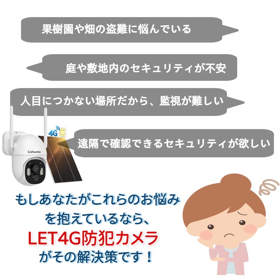 レビュー特典実施中／防犯カメラ 4G LTE ワイヤレス 屋外 ソーラー 300