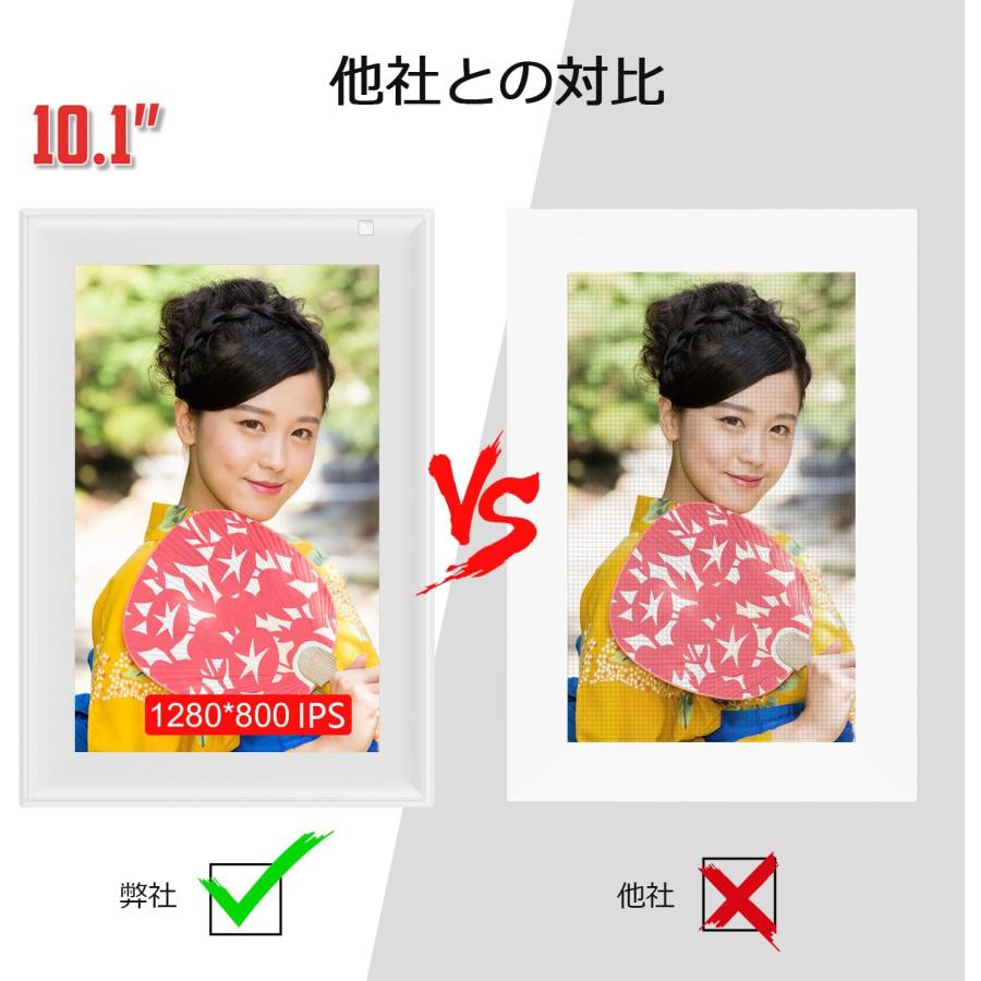 デジタルフォトフレーム wifi 10.1インチ 人感センサー 32GBメモリ SSA