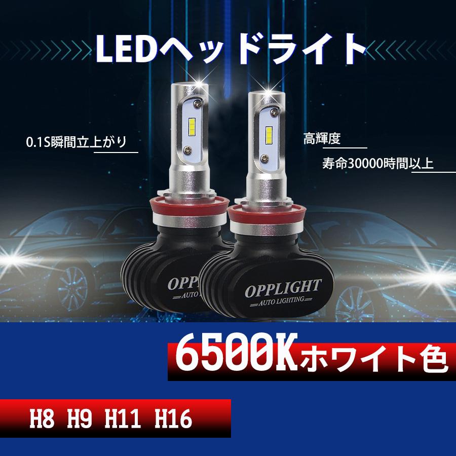H8 H9 H11 H16 LEDヘッドライト用 2本セット ホワイトファンレス 高
