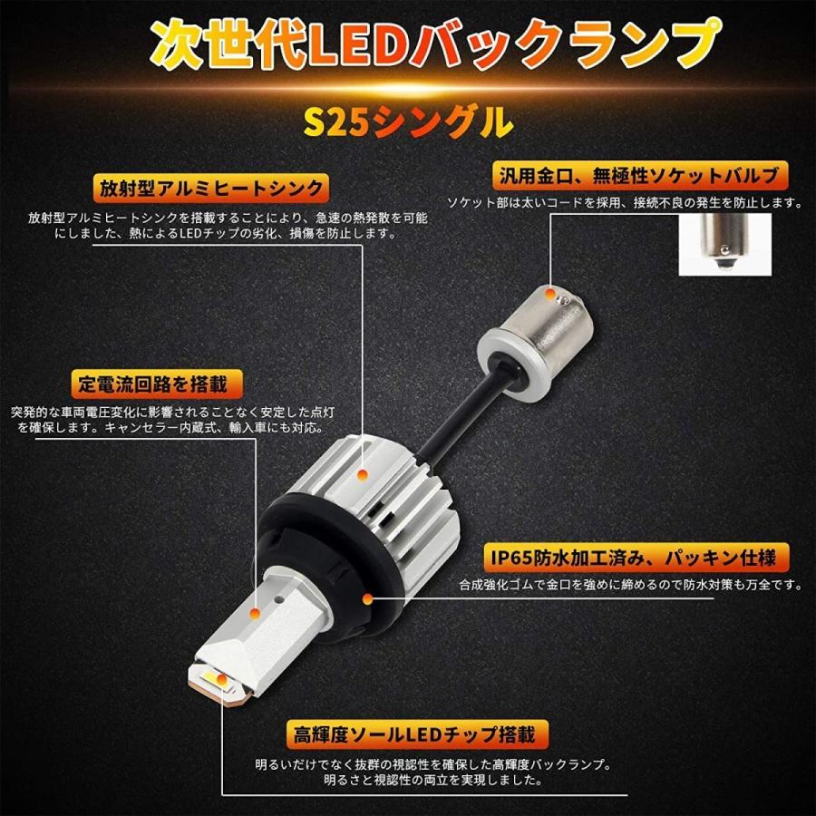 S25 シングル LEDバックランプ 専用 爆光 バックライト ホワイト BA15S