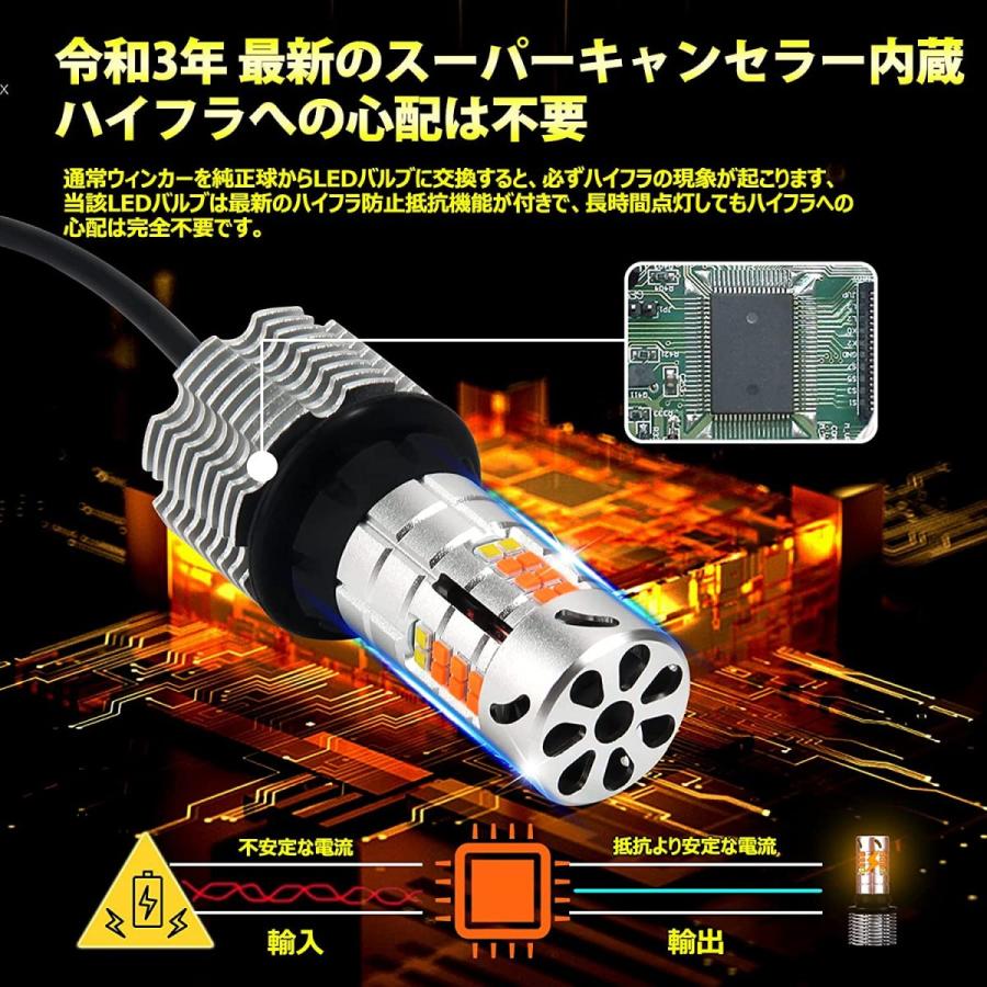 T20 LEDウィンカー ポジション バルブ アンバー ホワイト 2色切替 車検 