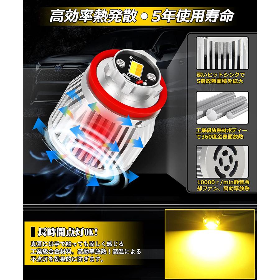 L1B LEDフォグランプ ハイエース 200系 7型 新型 トヨタ 超爆光 純正交換 2色切替え ホワイト イエロー クラウン ヤリス レクサス カローラ プリウス 2個入り｜34618｜05