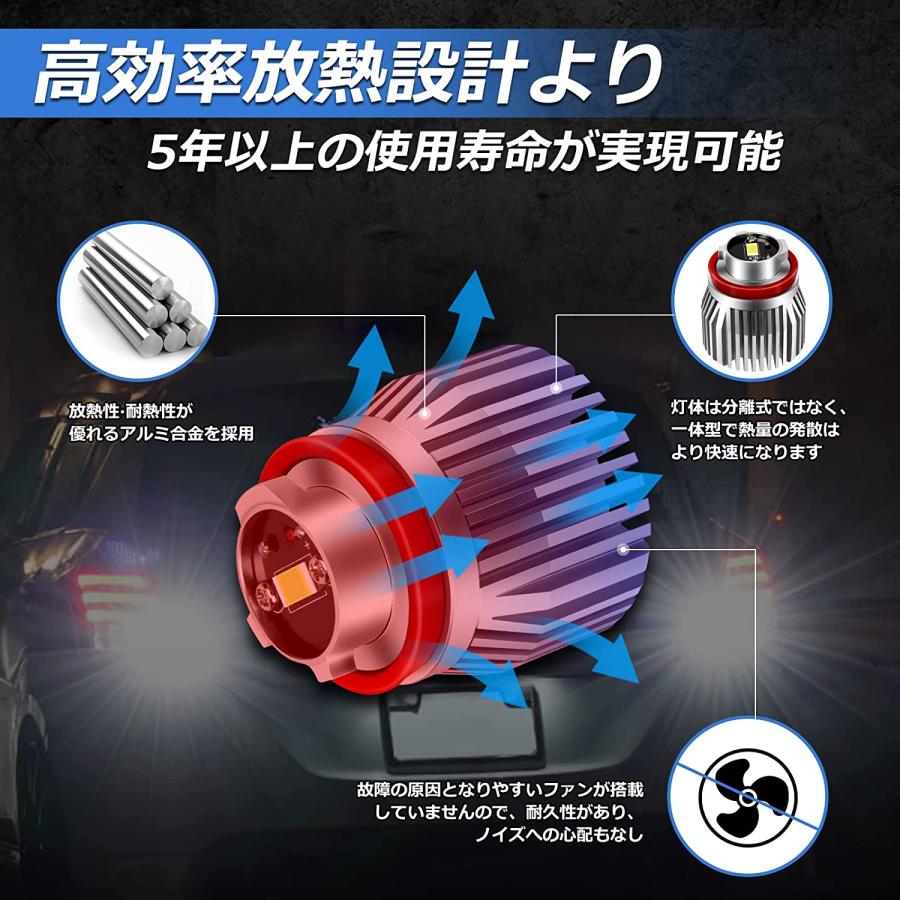 90系 ノア ヴォクシー 専用 LEDバックランプ 80系ハリアー 後退灯 バックライト 超爆光 3400LM 車検対応 ホワイト 6500K 純正同形状 長寿命 純正交換 加工不要｜34618｜06