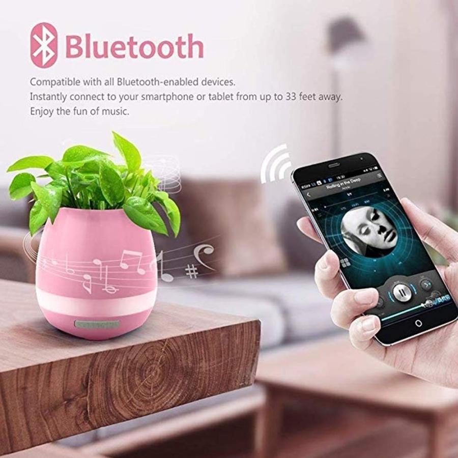 音楽植木鉢 Bluetoothスピーカー スマートミュージック植木鉢 LED スピーカー植木鉢 USB充電 sale 在庫処分｜34618｜06