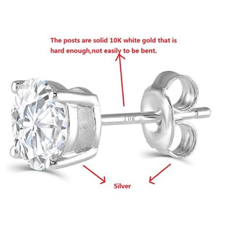 ピアス モアサナイト 1カラット 一粒 イヤスタンド 10K プラチナ  