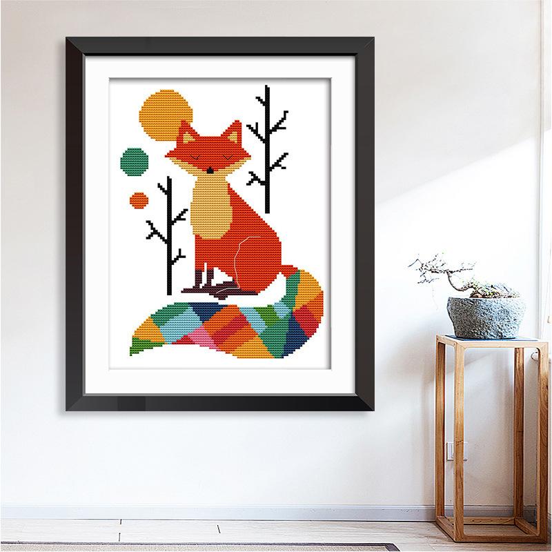 刺繍キット きつね 刺繍 工芸 クロスステッチ DIY 手芸 刺繍ツール