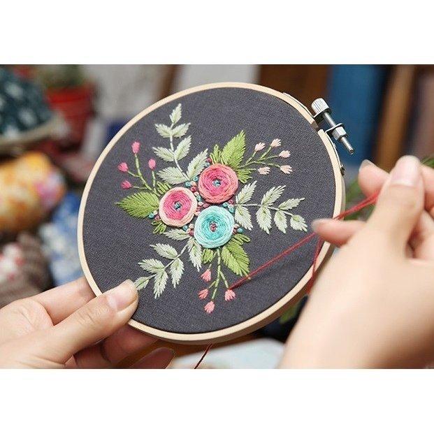 クロスステッチキット 花 サンプラー 刺繍キット 立体パンジーの花