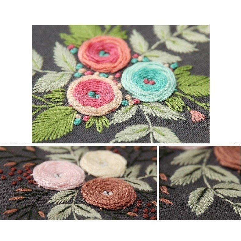 クロスステッチキット 花 サンプラー 刺繍キット 立体パンジーの花