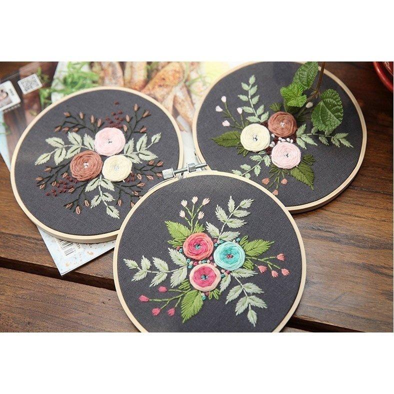 クロスステッチキット 花 サンプラー 刺繍キット 立体パンジーの花