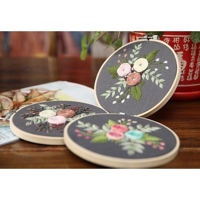 クロスステッチキット 花 サンプラー 刺繍キット 立体パンジーの花