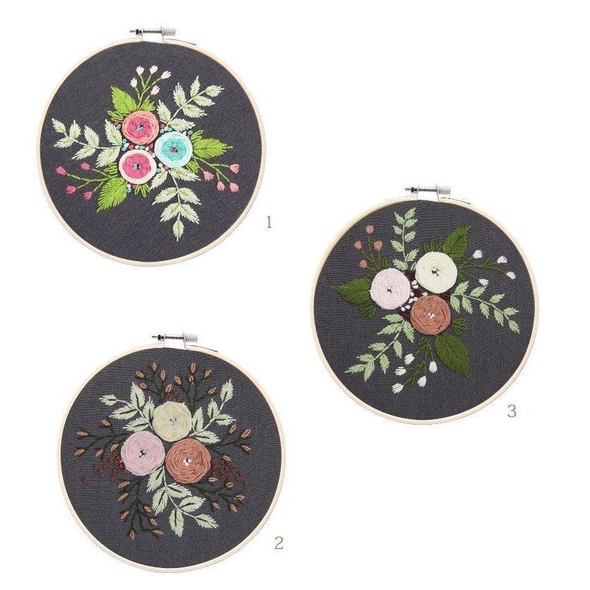 クロスステッチキット 花 サンプラー 刺繍キット 立体パンジーの花